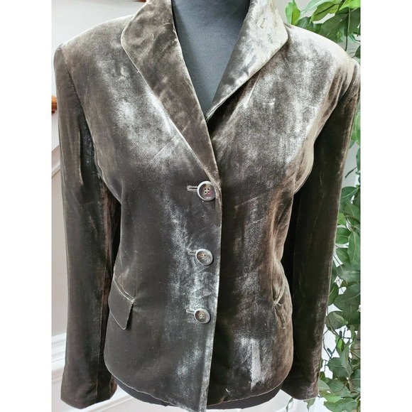 Kasper Petite Women's Green Rayon Long Sleeve Three Buttons Fitted Blazer - Picture 2 of 10